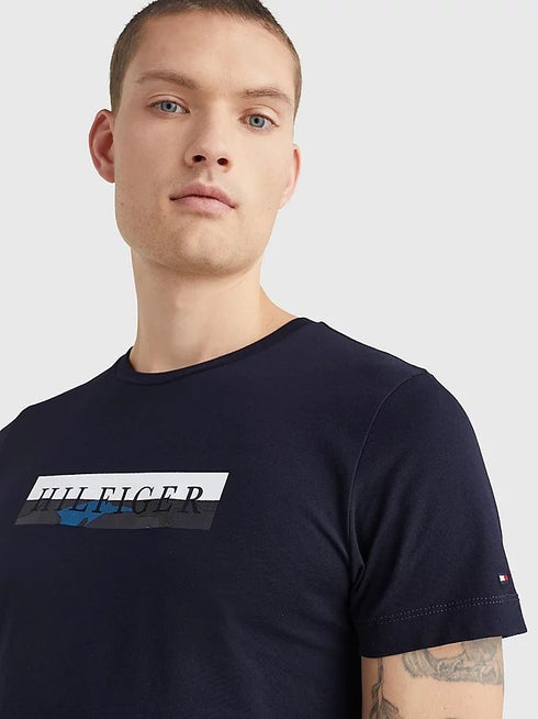 T-shirt Uomo con inserto camouflage Blu TOMMY HILFIGER- Francavilla Moda